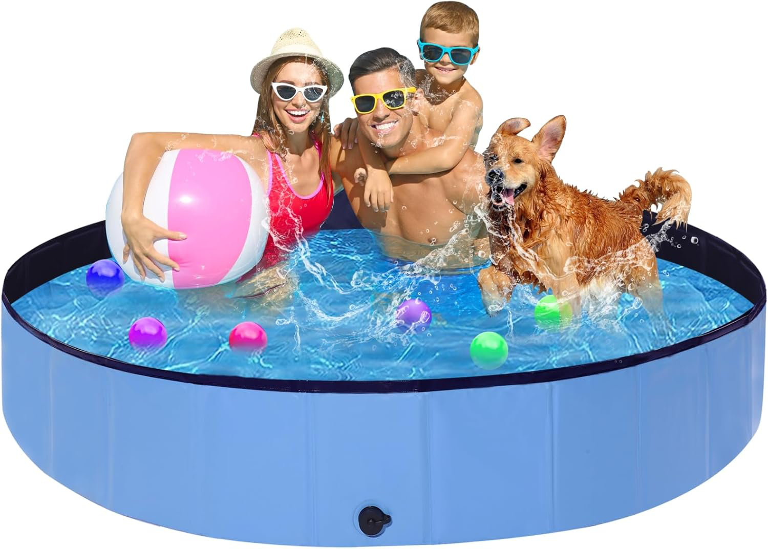 Utibia Foldable Dog Pool, Dog Pet Swimming Pool Portable PVC Pet ...