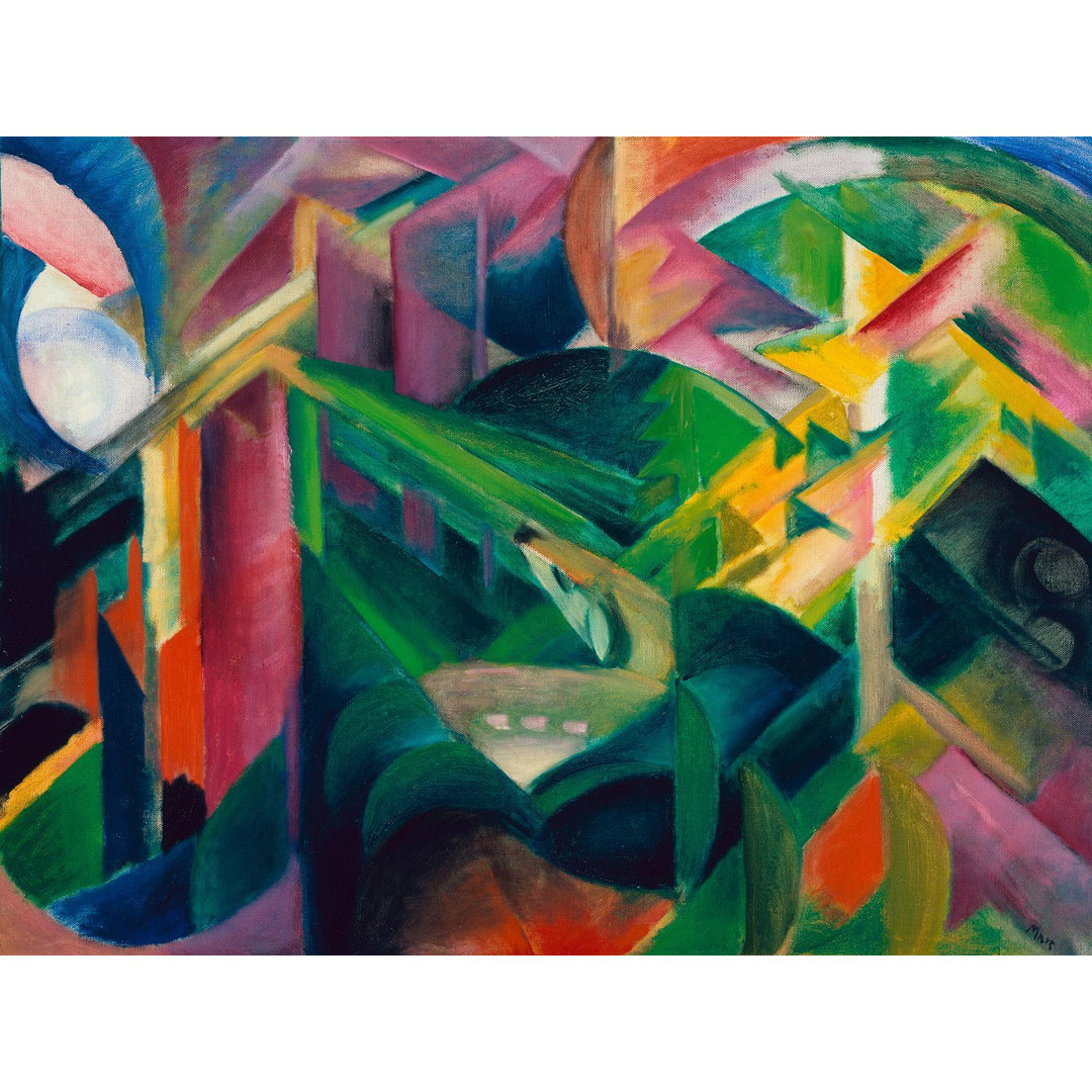 Leinwandbild Deer in a Monastery Garden von Franz Marc