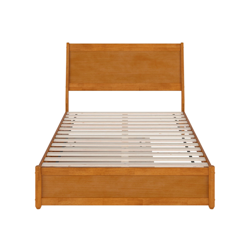 Lit gigogne en bois massif Avdesh, Caramel clair, Double