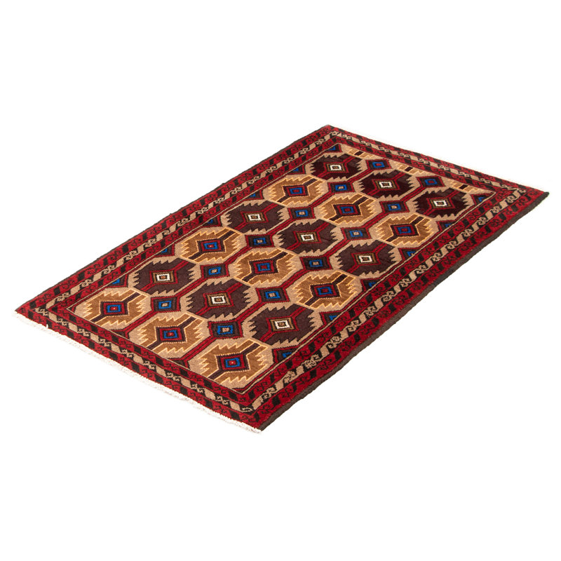 Tapis brun royal Baluch 3 pi 3 po x 5 pi 9 po