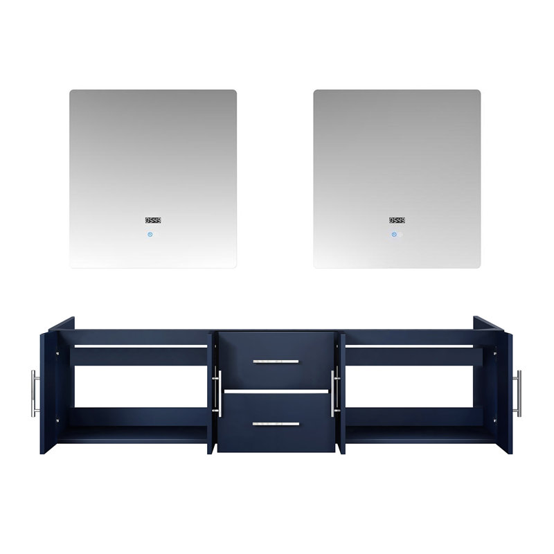 Meuble-lavabo double bleu marine 72 po X P 22 po D et 30 po Miroirs à DEL, Marine