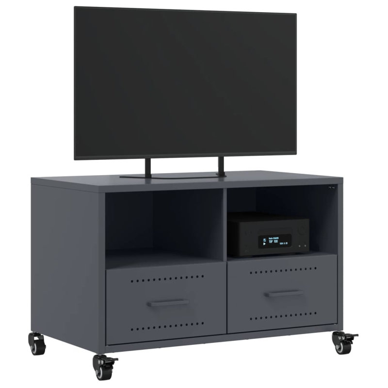 Alayza Unfinished TV Stand for TVs up to 24", Anthracite, 68cm