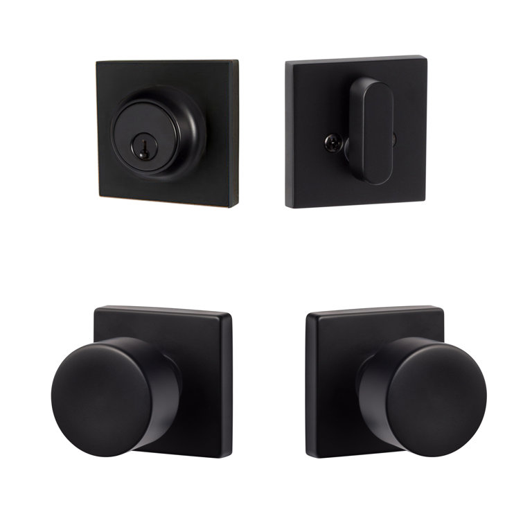 Bergen Square Passage Knobset with Modern Deadbolt