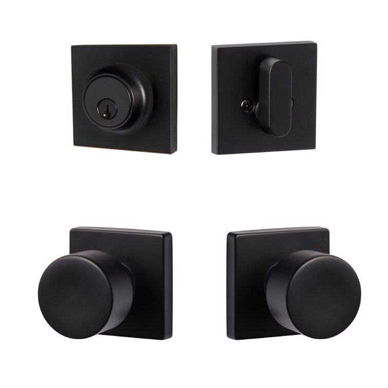 Complete Bergen Square Entry Knob Set with Deadbolt (incomplete, lock only)