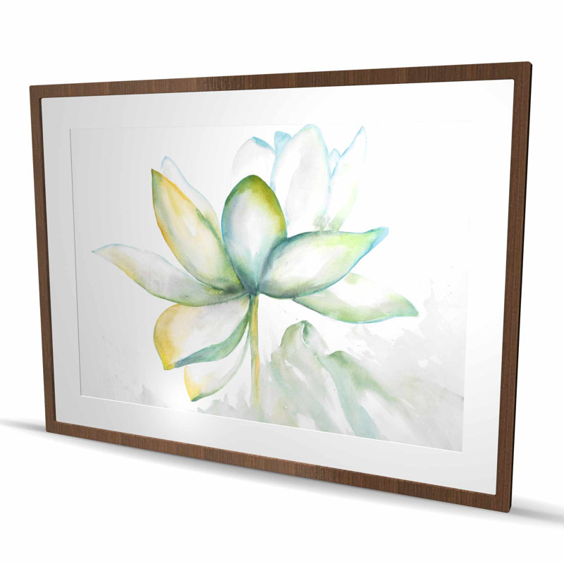 Fleur de lotus abstraite - reproduction encadrée mate pour la décoration intérieure