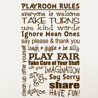 Adhésif décoratif « Playroom rules »
