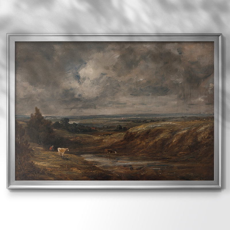 Branch Branch Pond, Hampstead Heath-John Constable - Toile tendue avec châssis, c. 1824 - 1825, 22,5 x 30,5, Toile avec cadre