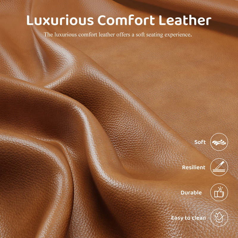 Chaise d'appoint rembourrée en similicuir, Brun