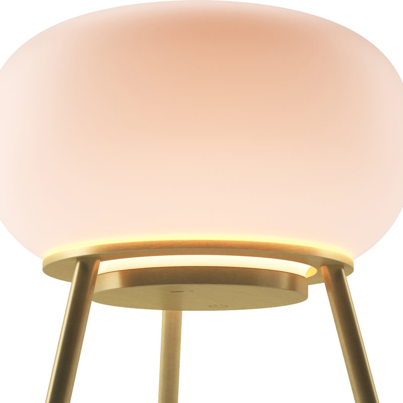TRIPOD Rechargeable Cordless LED Table Lamp, 3-Levels Brightness Touch Sensor Control, Brushed Brass, Brown