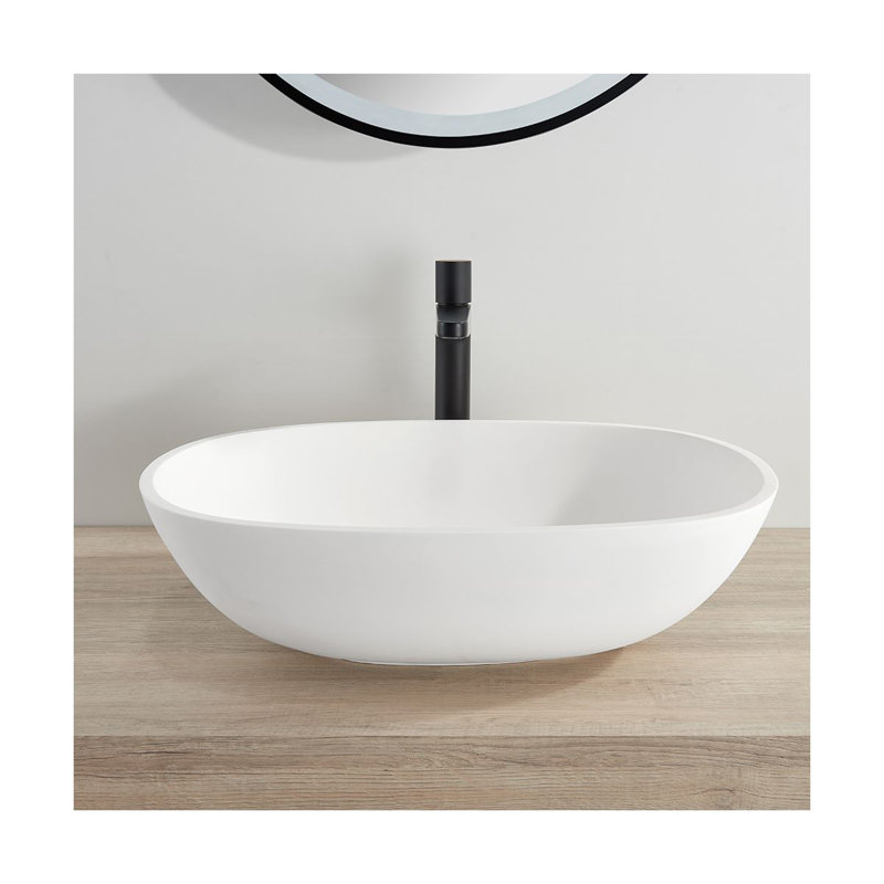 Brayden Studio 55mm L x 40mm W Natural Stone Oval Sink