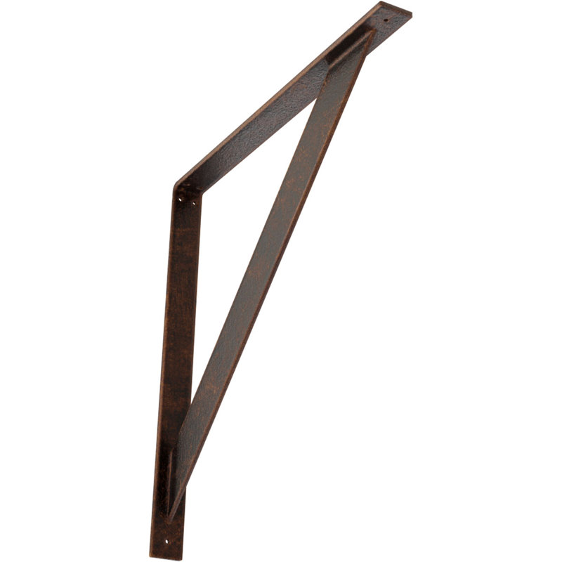 Support traditionnel en acier, Cuivre antique, H 24 po x l 2 po x P 24 po