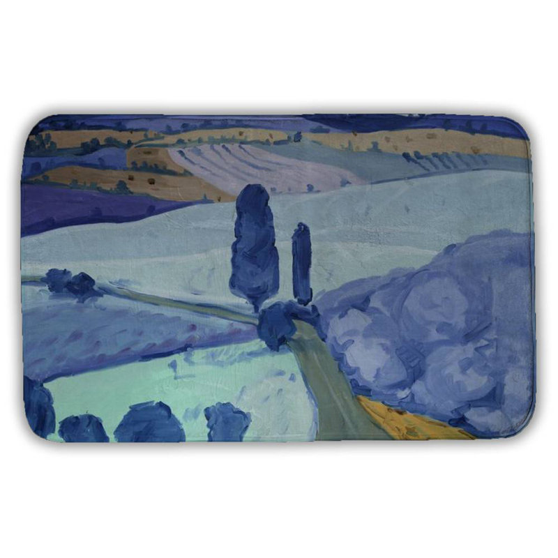 Tuscany field Bath Mat with Non-Slip Backing - Quick Dry Memory Foam Bathroom Rug - Absorbent - Modern Plush Spa-Style - Machine Washable