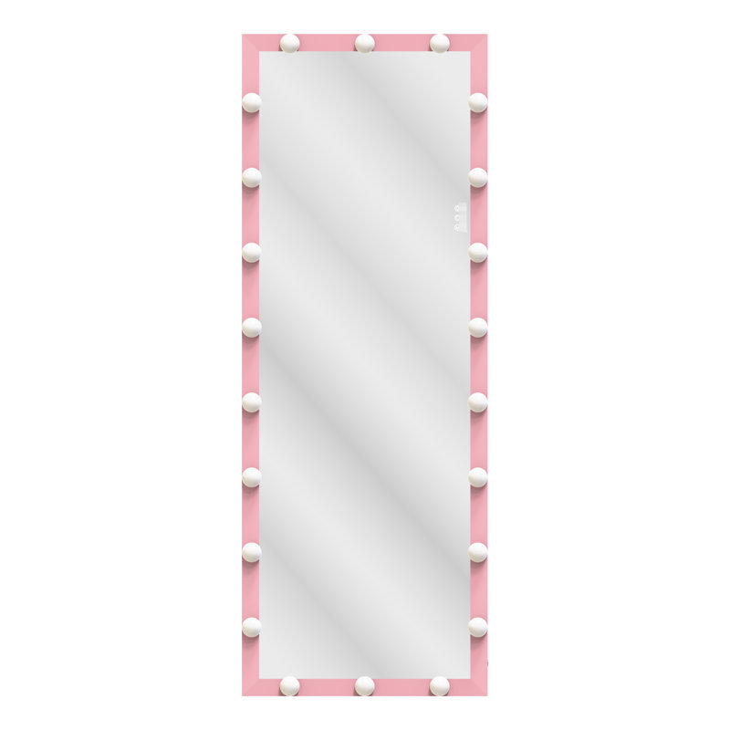 Style Full Length Restroom Mirror With Lights: 50,000-Hour , 62.6"X23.3" Pink For Restroom, Bedroom, Hotel Body 3 Color Lights, 62.6"X23.3", Adjustable Brightness, Dressing Room,