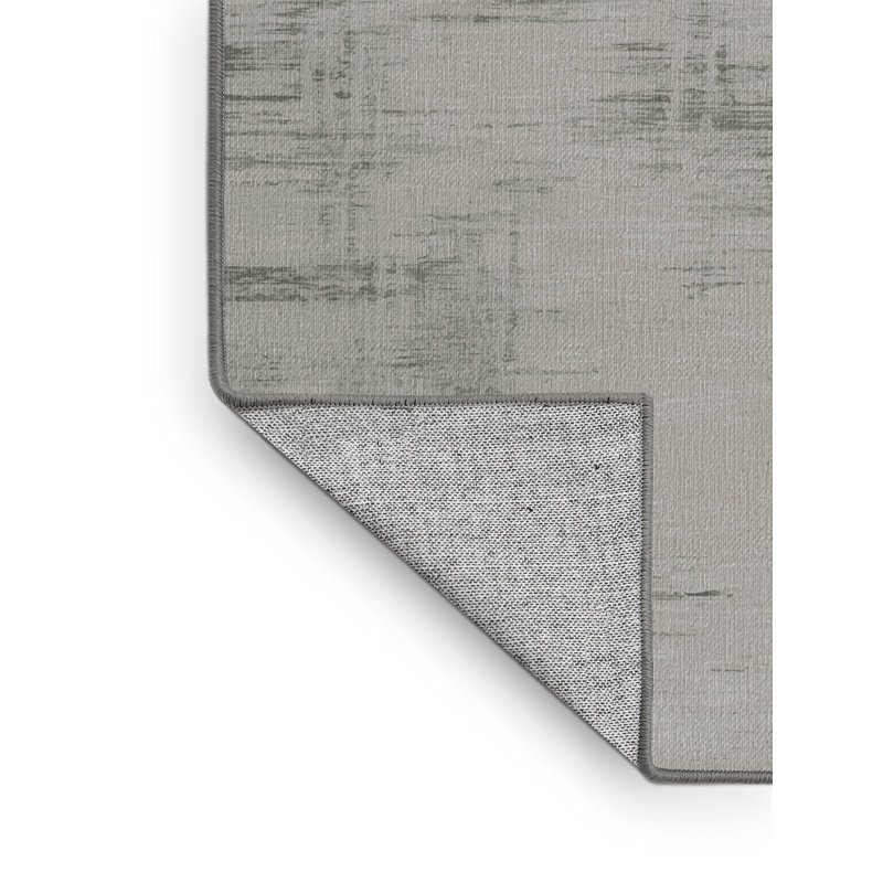 Machine Washable Abstract Gray Area Rug, Square 8'