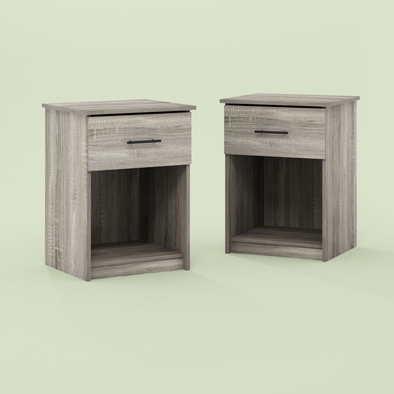 Crescenzo 17.8'' W Nightstand, French Oak Gray, Set of 2