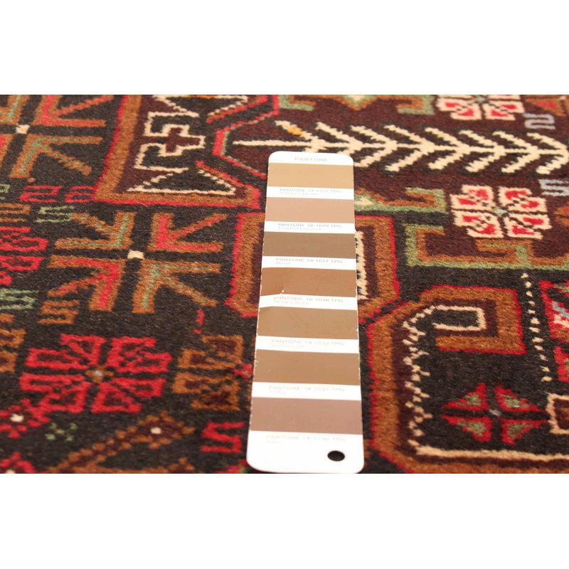 Tapis brun Teimani 3 pi 7 po x 5 pi 11 po