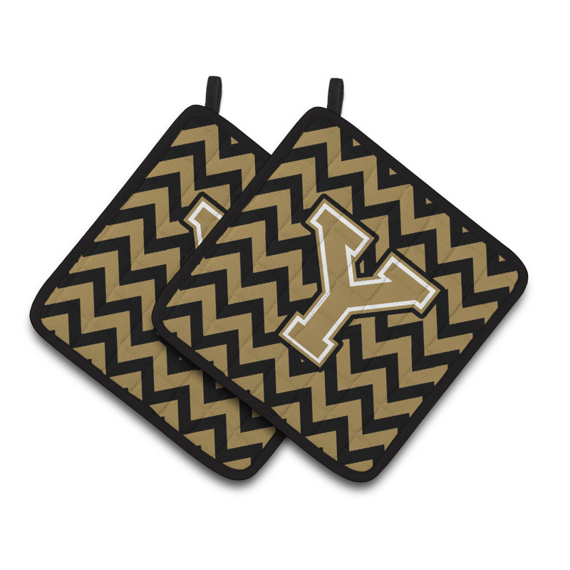 Poignée à chevrons, Y, Noir / doré foncé