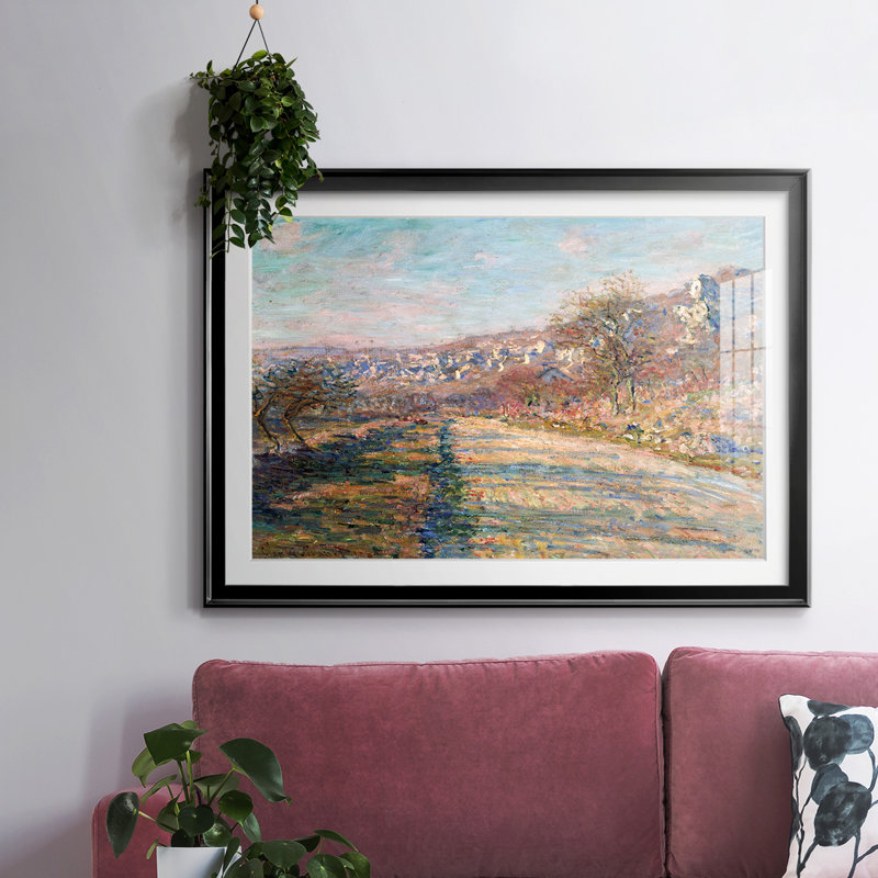 Monet, impression encadrée sur papier par Claude Monet, Noir, H 19 po x l 27 po x P 1,5 po