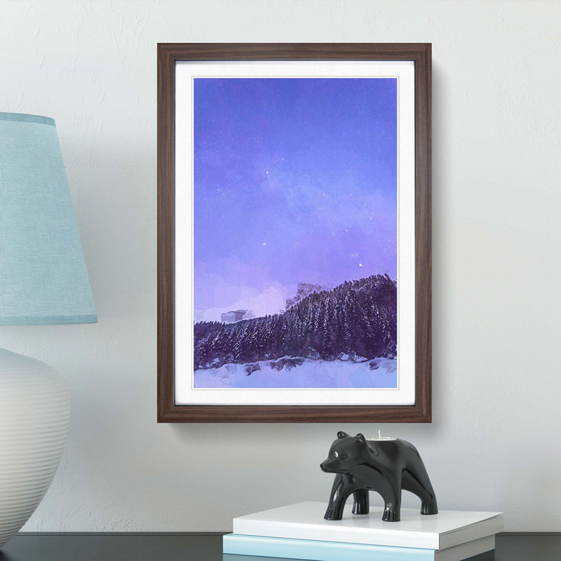 Forest Beneath the Stars in Abstract - Picture Frame Graphic Art Print, Walnut Framed, 65cm H x 48cm W x 2cm D