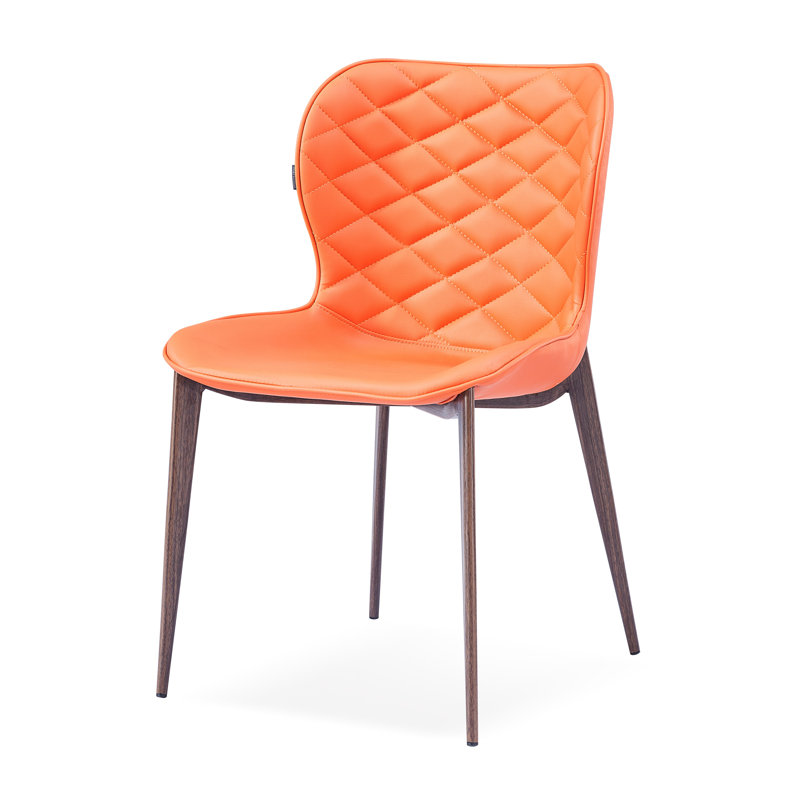 Chaise d'appoint rembourrée Stacia, Orange, Brun pâle