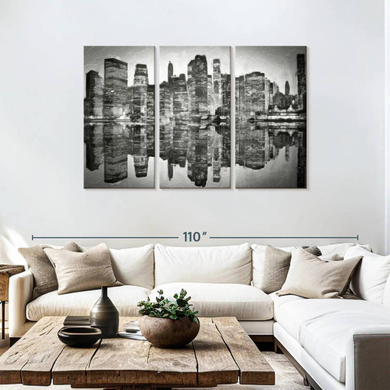 Sireci Abstract Skyline BW, 48" H x 74" W