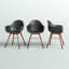 Ensemble de chaises noires avec coussins Karg