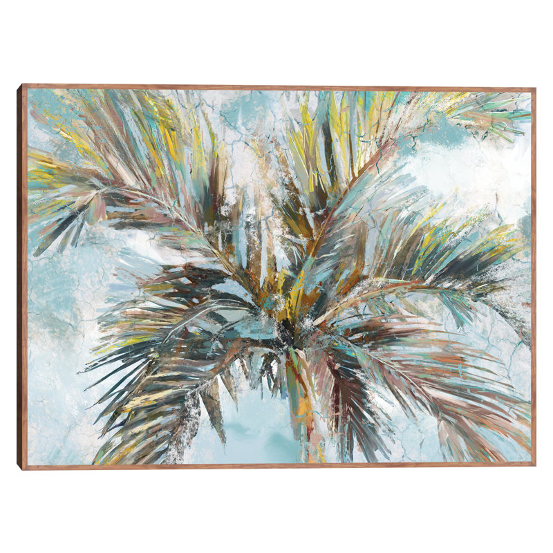 Inlet Palms by Studio Arts Canvas Art Print, Taupe Framed Canvas, 43" H x 57" W x 1.5" D