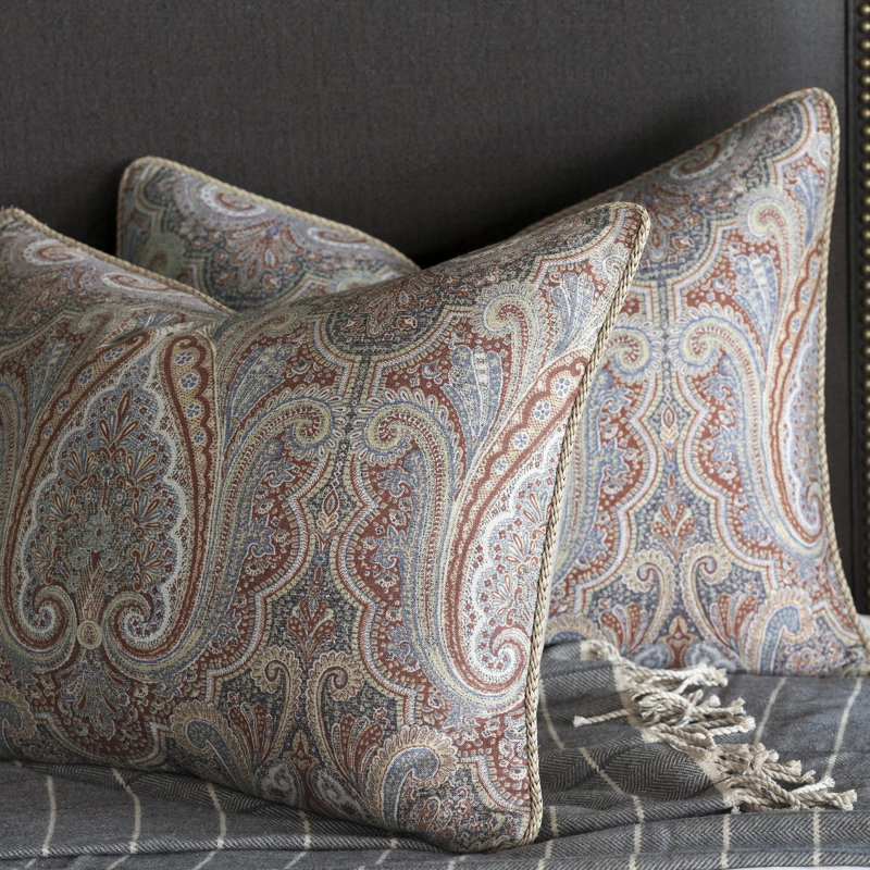 Carmine Percale Coverlet, Queen Coverlet + 4 Shams + 3 Bed Pillows