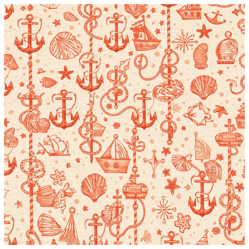 Housses de couette Nautical Anchor Shells, Grand lit
