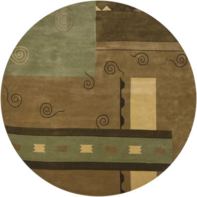 Aadi Abstract Hand-Knotted Wool Brown/Beige Area Rug