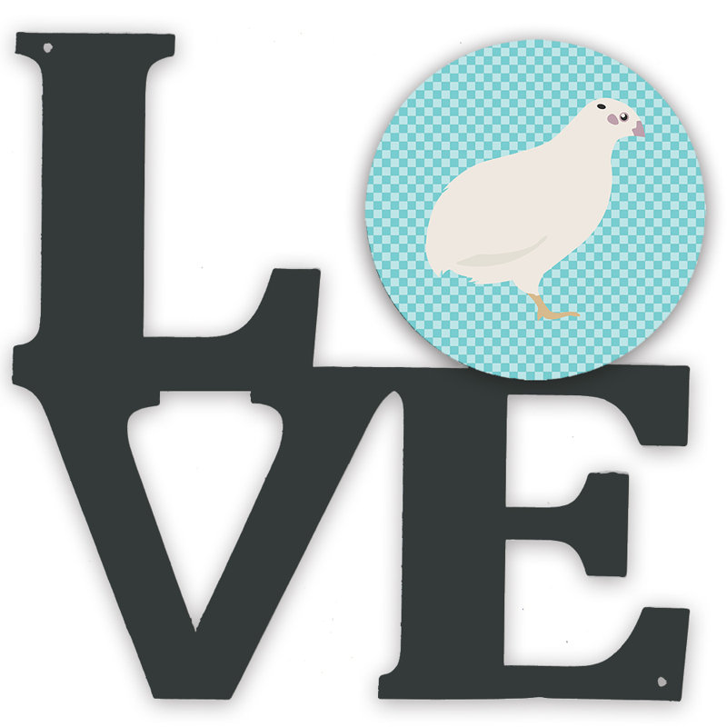 Décoration murale en métal love quail à vérifier texas, Bleu