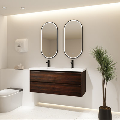 Meuble-lavabo 48 po avec double lavabo et rangement