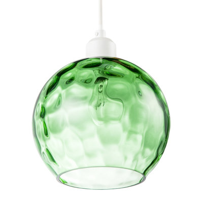 17 cm H Round Glass Pendant Shade ( No Direct Attachment Method ) in Green