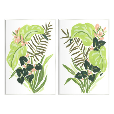 "Abstract Tropical Blooms", ensemble de 2 plaques murales par June Erica Vess