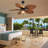 52" Tropical Plam Leaf Ceiling Fan With Led Lights And Remote/app Control