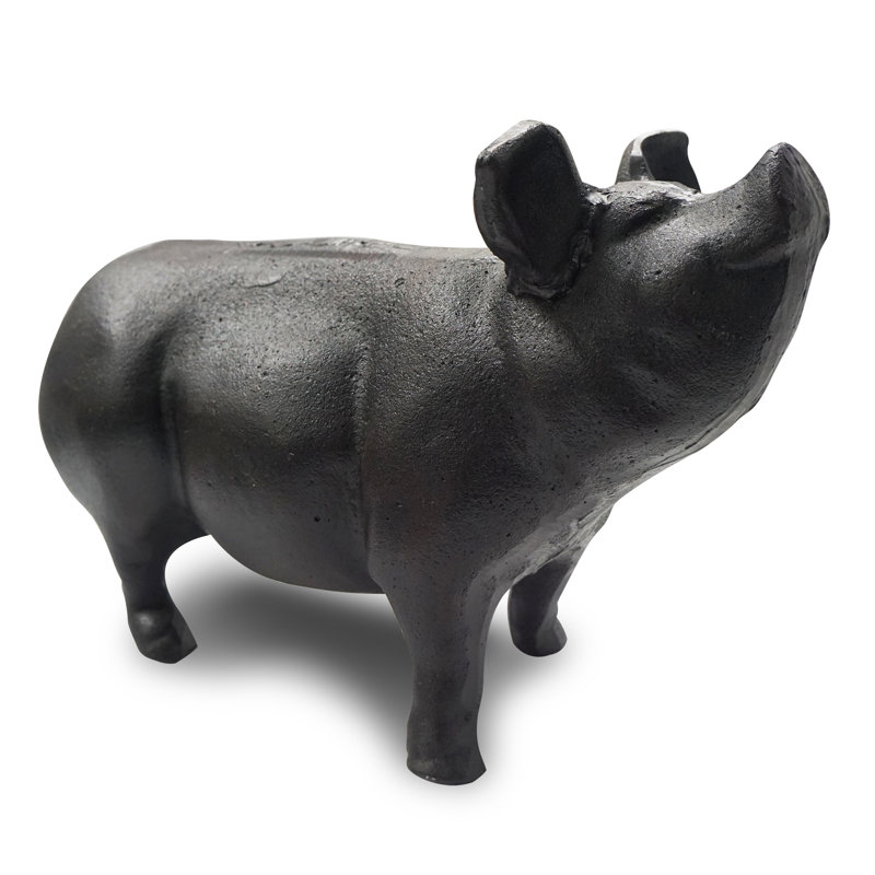 Cochon en fonte Bordovice, H 8 po x l 13 po x P 6 po, Bronze