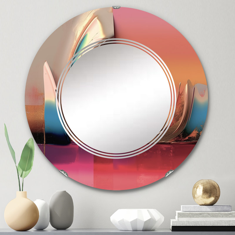 PASCALA - Miroir mural rond moderne, 24 po x 24 po