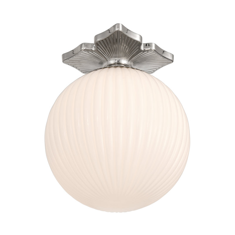 Altimari 10'' Polished Nickel Semi Flush Mount, Frosted, Nickel