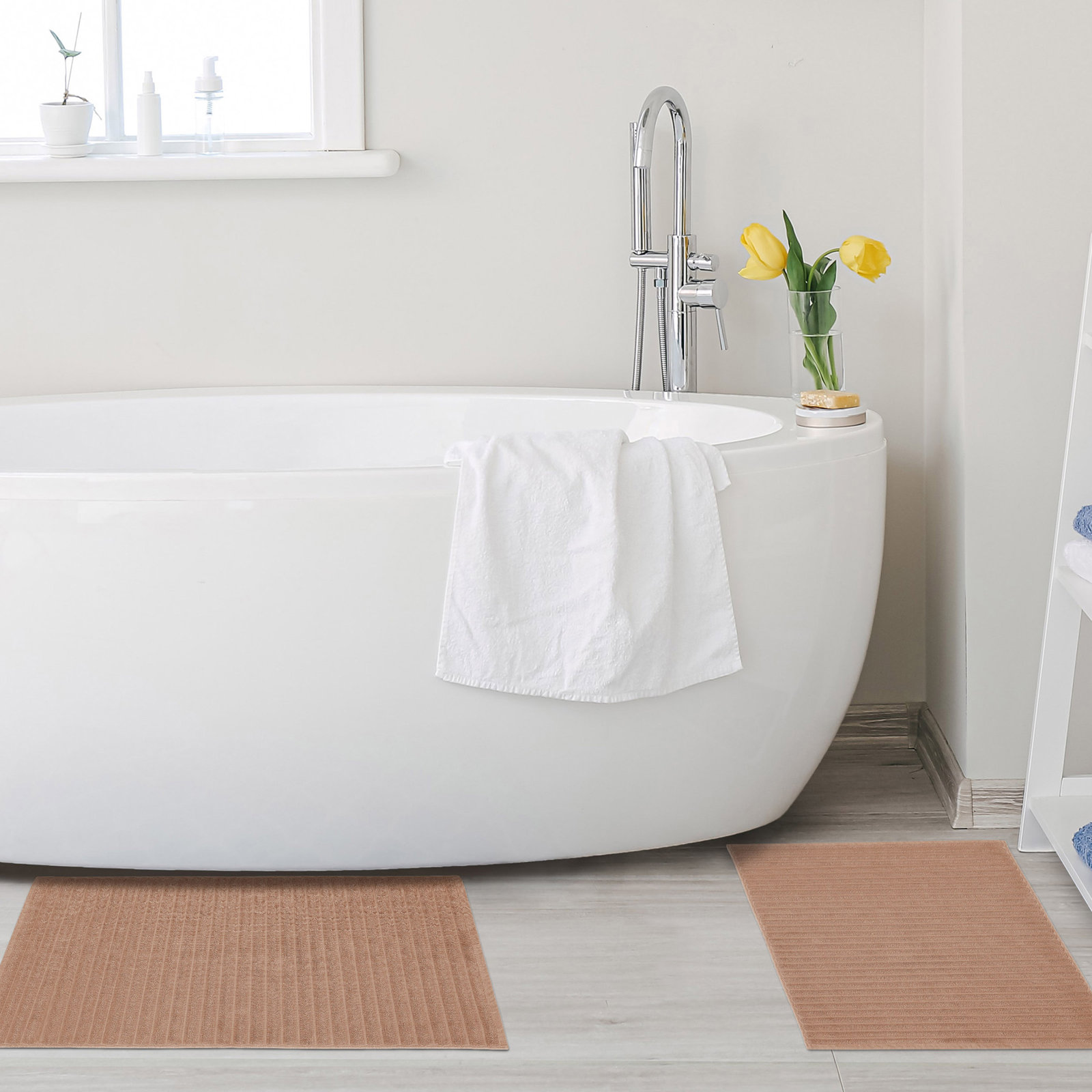 Pardue Cotton Bath Mat, Coffee, Solid Color