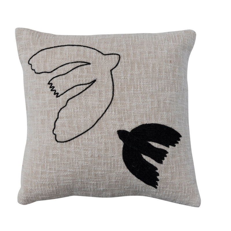 Embroidered Cotton Pillow Cover