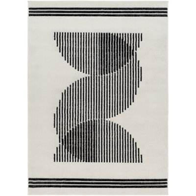 Machine Woven Beige/Black/Ivory Indoor Rug