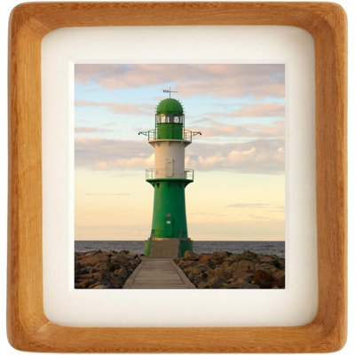 Natural 5X5 Picture Frame Wood With Mat For Pictures 3.5X3.5 Or 5X5,Square Wall Photo Frames Made Of Solid Teak Wood For Tabletop Gallery Wall Hanging