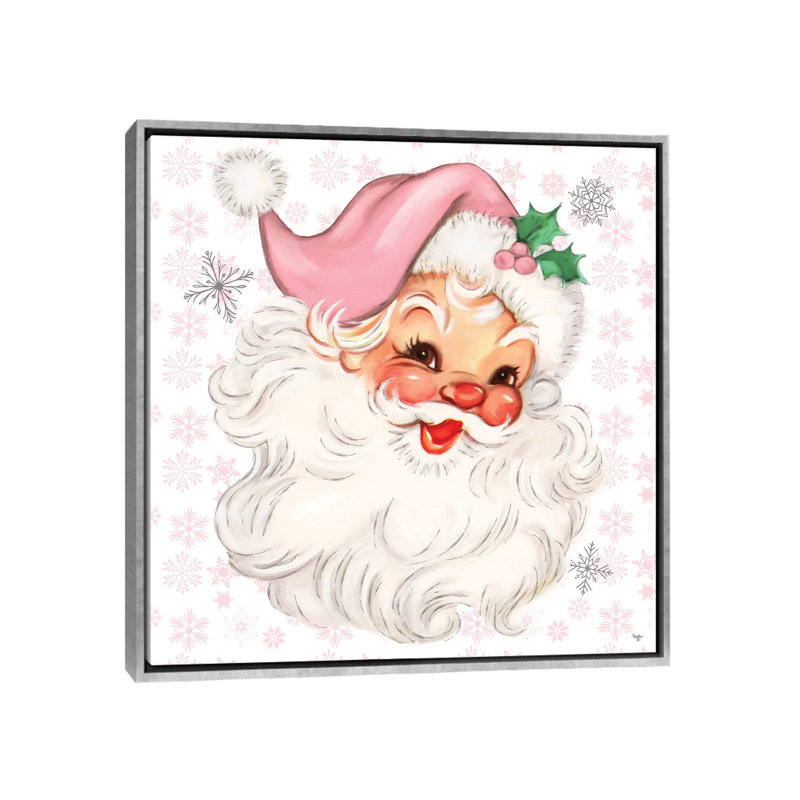 «Pink Christmas Past», reproduction d'art sur toile encadrée, H 26 po x l 26 po, Argent argent