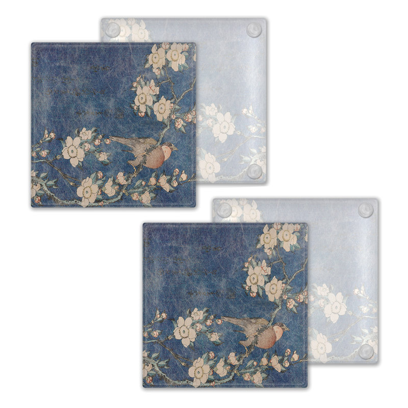 Glass Square 4 Piece Coaster Set