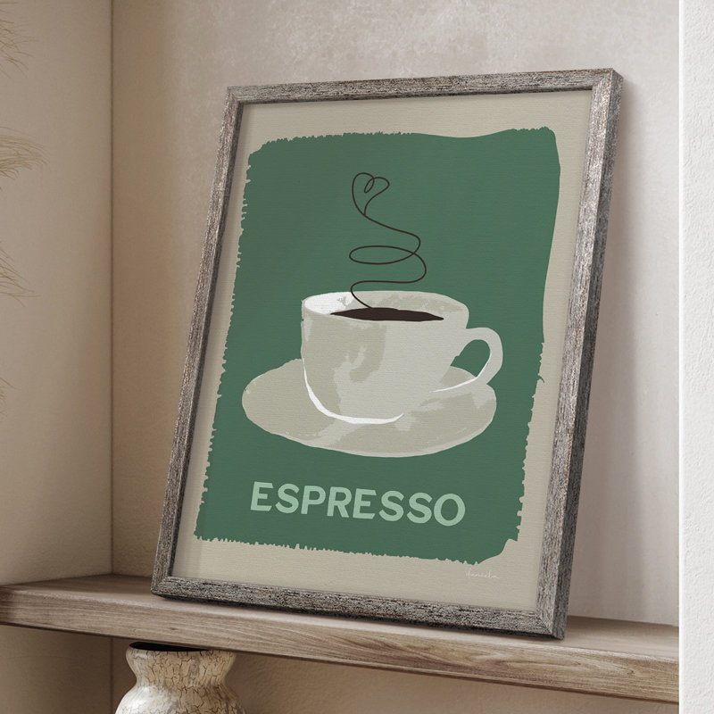 «Modern Coffee IV», reproduction encadrée - bois massif, H 11 po x l 9 po