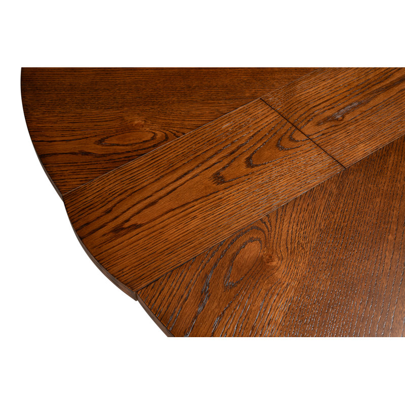 Casual Oak Round Dining Table, 30"H x 55"L x 55"W, Dark Walnut