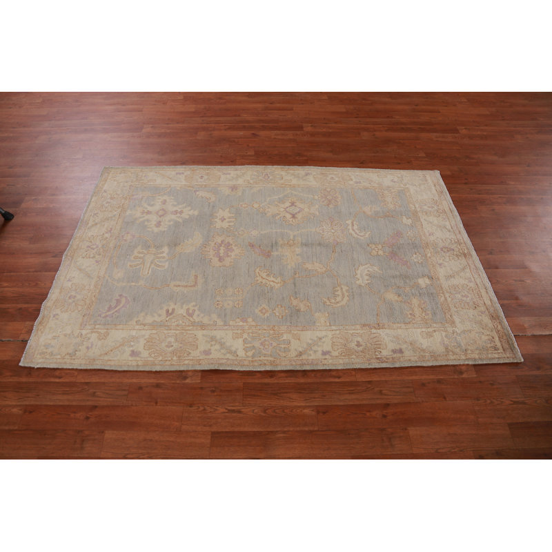 Vegetable Dye Wool Oushak Turkish Rug 4x6