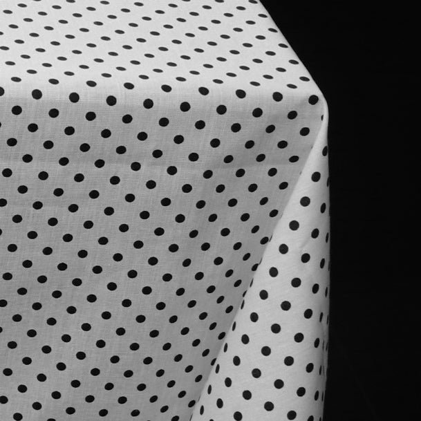 Nappes Mini Dots, 58 po carré, Blanc / noir