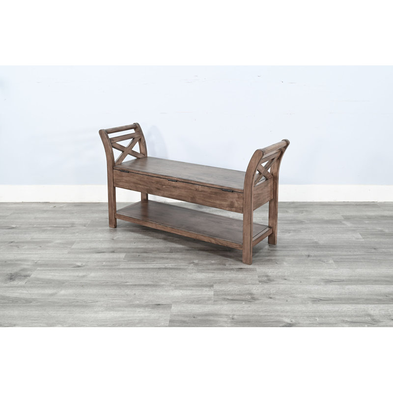 Sorush Solid Wood Storage Bench, Buckskin