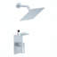Système de douche mural avec pomme de douche à pluie de 8 pouces et tablette de rangement-122531593